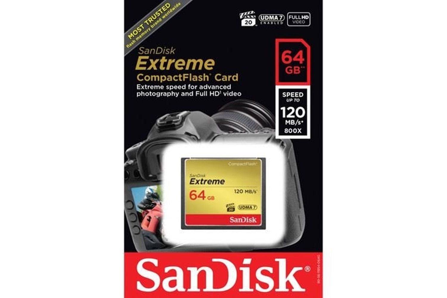 Sandisk Extreme 64 GB Compact Flash CF Hafıza Kartı 120mb/s
