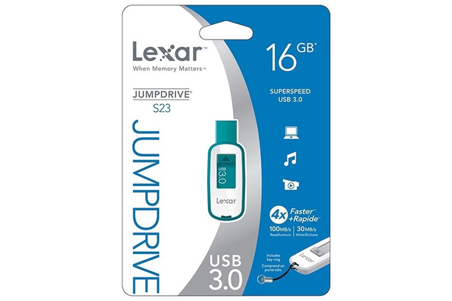 LEXAR 16GB JumpDrive S23 USB 3.0 Flash Bellek