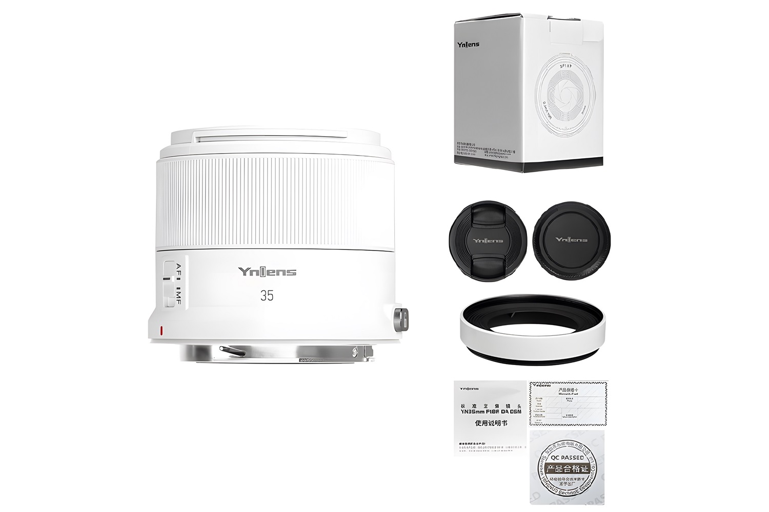 Yongnuo 35mm f/1.8R DA DSM APS-C Otofokus Lens (Canon RF) Beyaz