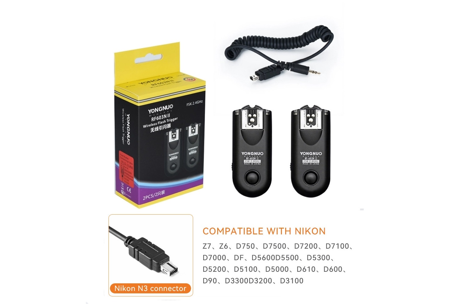 Yongnuo RF603N II N3 Nikon Uyumlu 1+1 Flaş Tetikleyici