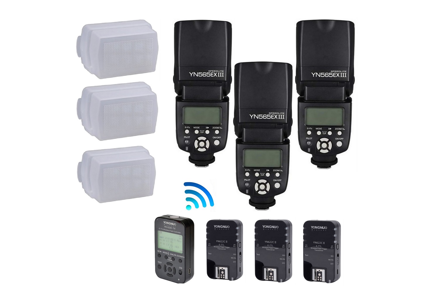 Yongnuo YN565-EX III Canon Uyumlu Üçlü TTL Flaş Seti K33