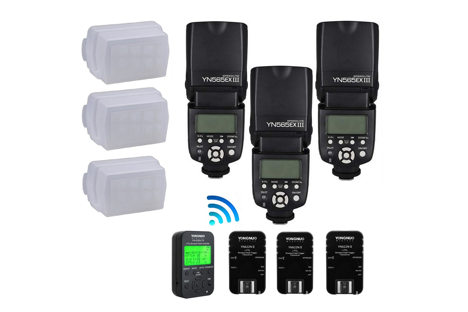 Yongnuo YN565-EX III Nikon Uyumlu Üçlü TTL Flaş Seti K39