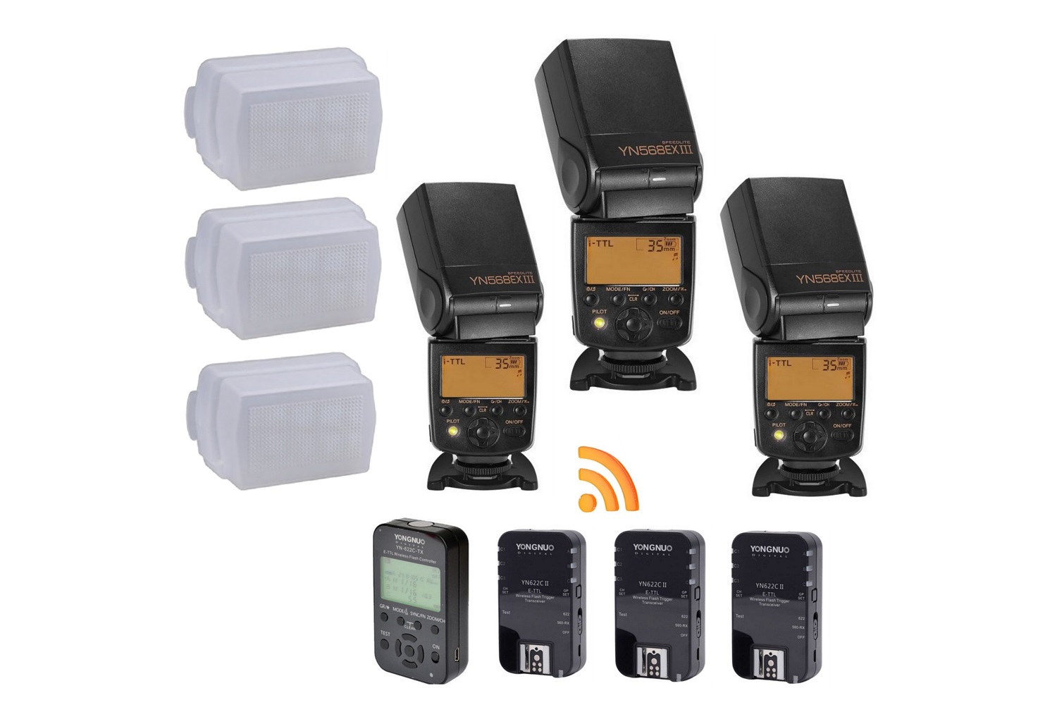 Yongnuo YN568-EX III Canon Uyumlu Üçlü TTL Flaş Seti K45