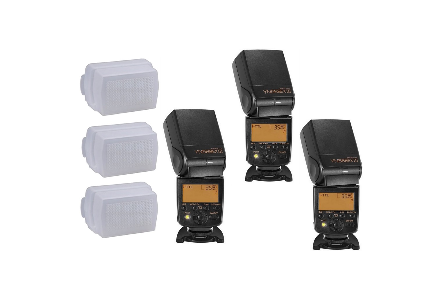 Yongnuo YN565-EX III Nikon Uyumlu Üçlü TTL Flaş Seti K54