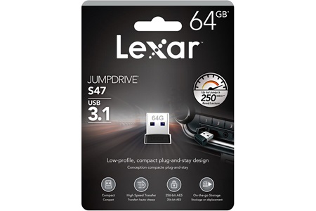 Lexar 64GB JumpDrive S47 USB 3.1 Flash Bellek