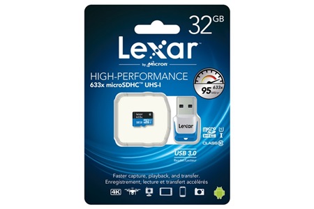 Lexar 32 GB 633x 4K Micro SD Hafıza Kartı 95 mb/s