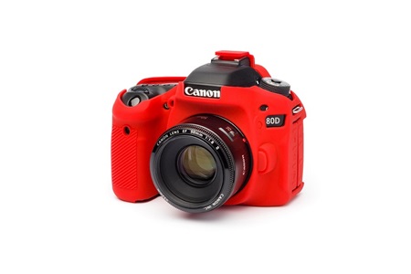 Easycover Canon 80D Silikon Kılıf Kırmızı