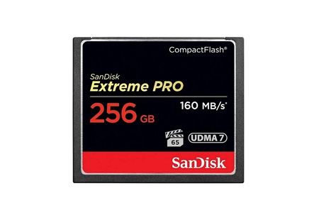 Sandisk Extreme Pro 256 GB 4K CF Compact Flash Hafıza Kartı 160mb/s