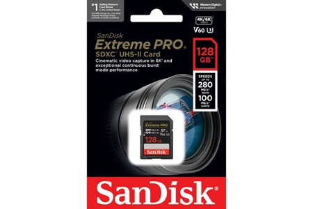 SanDisk 128GB Extreme PRO UHS-II SDXC 280MB/s V60 Hafıza Kartı