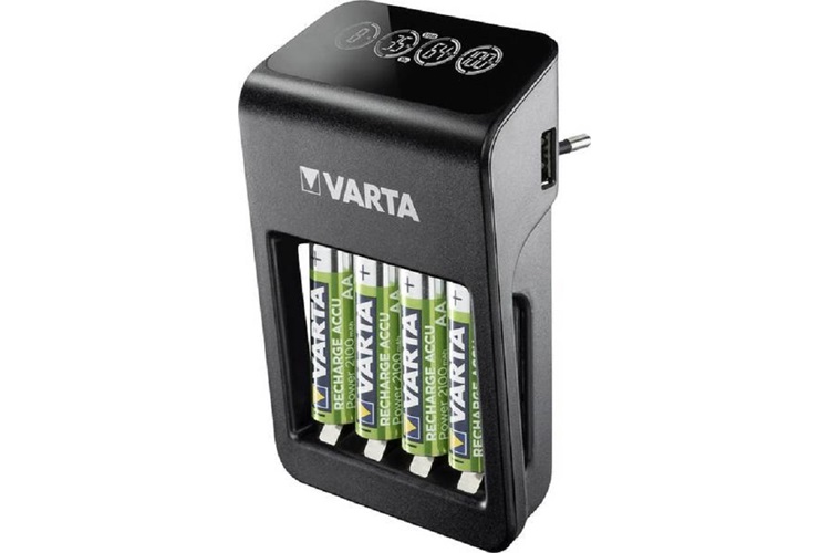 Varta Yeni Model 57687 Lcd Plug Şarj Cihazı+4x2100 Aa Şarjlı Pil