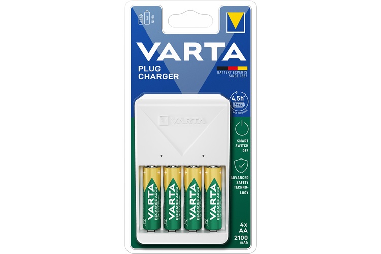 Varta Plug Şarj Cihazı 4*2100 AA Şarjlı Pil