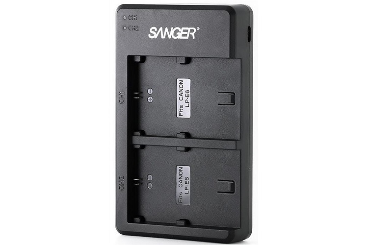 Sanger Canon LP-E6 Batarya Uyumlu İkili USB Şarj Cihazı