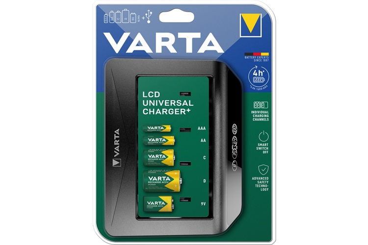 Varta LCD Universal Şarj Cihazı AA,AAA,9V,C,D Uyumlu