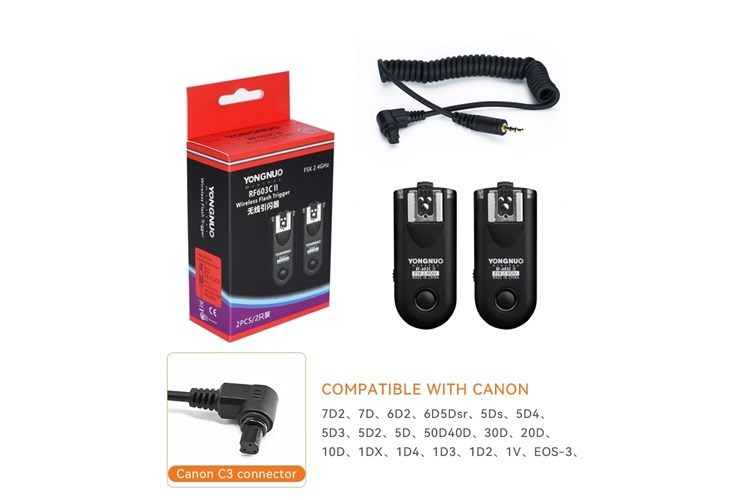 Yongnuo RF603C II C3 Canon Uyumlu 1+1 Flaş Tetikleyici