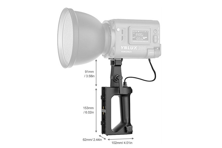Yongnuo 2-NPF Batarya Handle YNLUX200 Led Işık Uyumlu - Siyah
