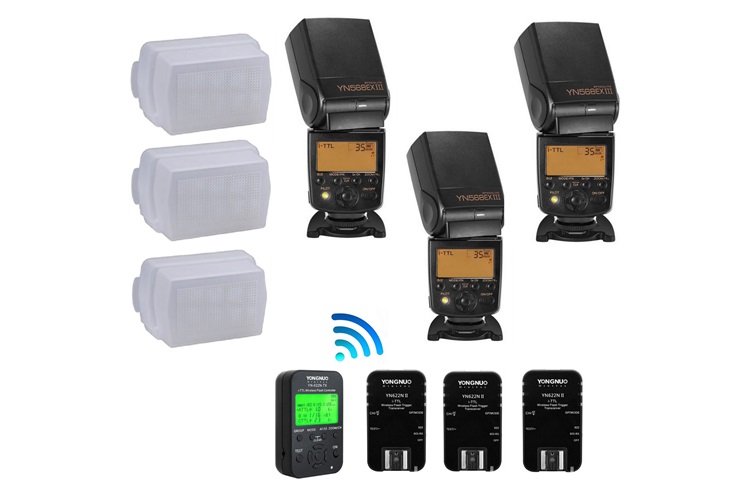 Yongnuo YN568-EX III Nikon Uyumlu Üçlü TTL Flaş Seti K51